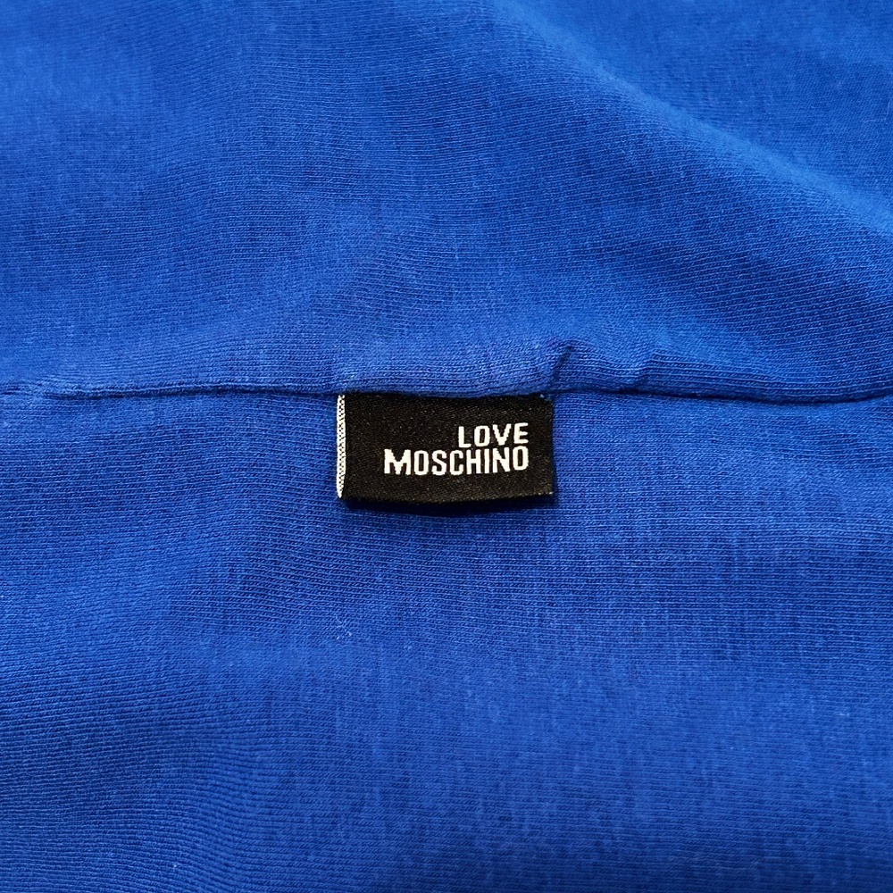 Love Moschino Black Bird Graphic Shirt Pullover Royal Blue Monogrammed UNISEX - Picture 10 of 14